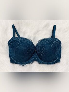 Victoria’s Secret Dream Angels Blue Lace Lined Demi Push Up Bra Women 32DDD NWOT